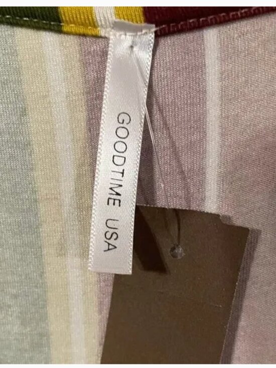 ••WOW•• . GOODTIME Multiple Stripes in Fall Colors Bodycon Dress - Picture 5 of 6